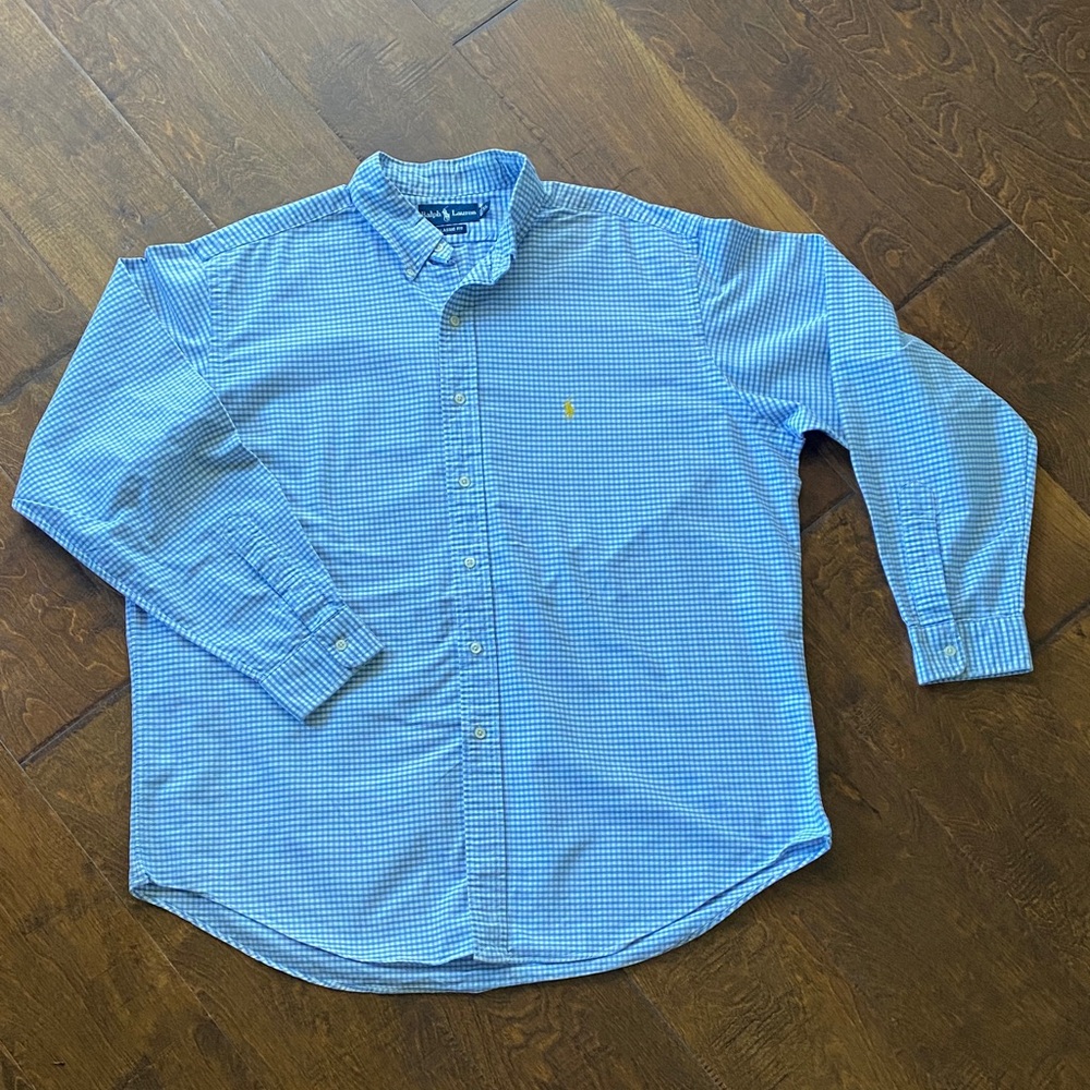 Ralph Lauren Light Blue Checkered Men's Shirt